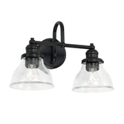 Baxter 2-Light Bath Vanity Light in Matte Black