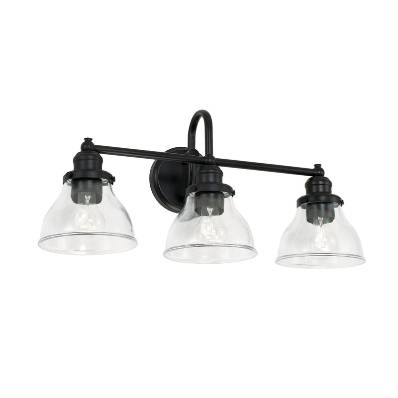 Baxter 3-Light Bath Vanity Light in Matte Black