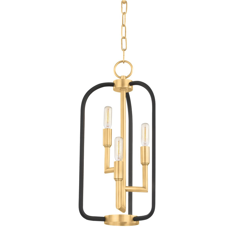 Angler 3-Light Chandelier in Aged Brass