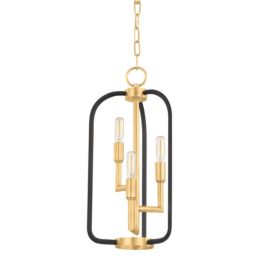 Angler 3-Light Chandelier in Aged Brass