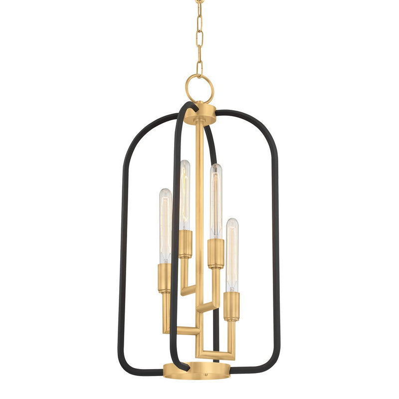 Angler 4-Light Chandelier in Aged Brass