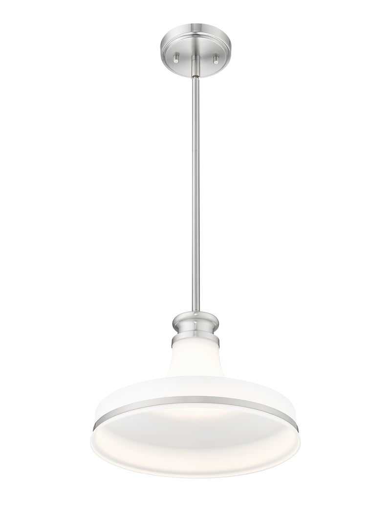 Reznor 1 Light 12" Pendant in Brushed Nickel