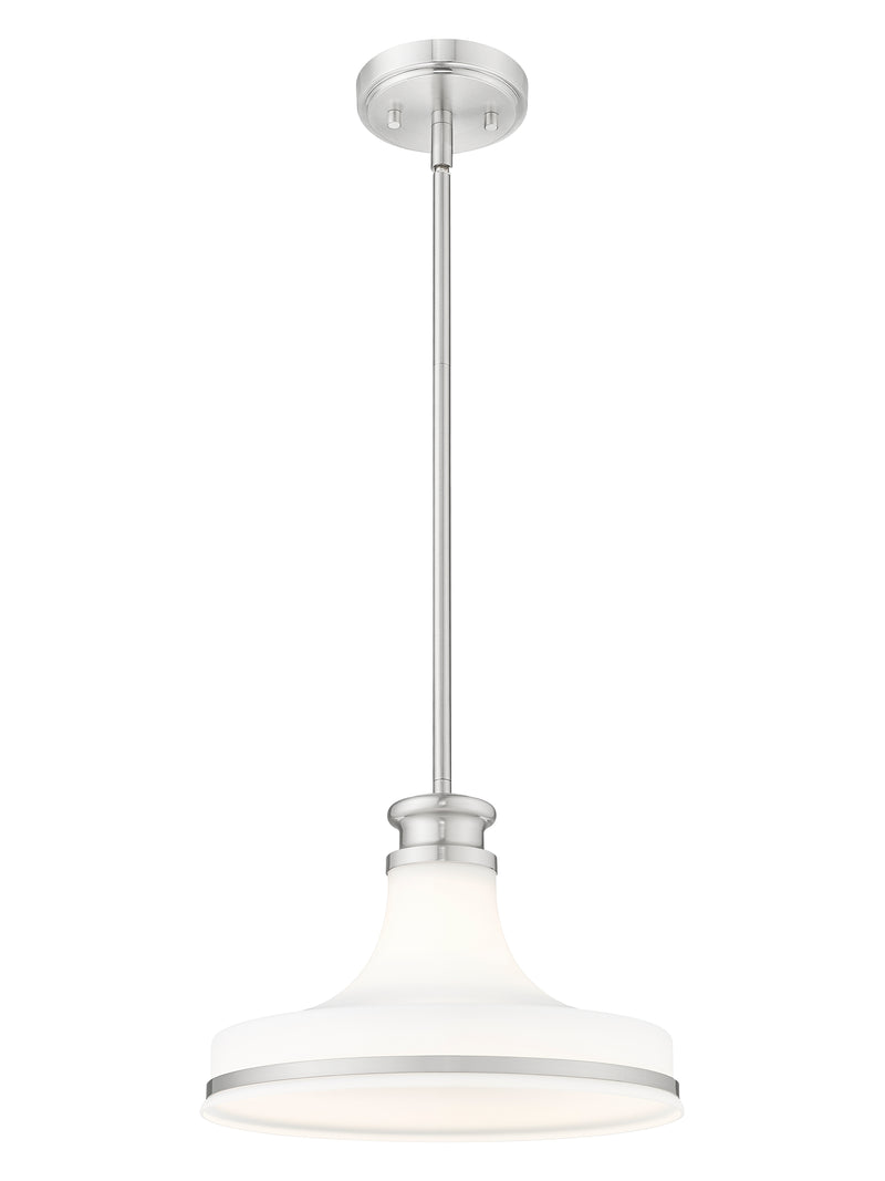 Reznor 1 Light 12" Pendant in Brushed Nickel