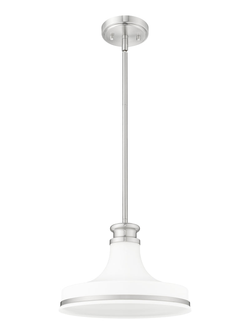 Reznor 1 Light 12" Pendant in Brushed Nickel