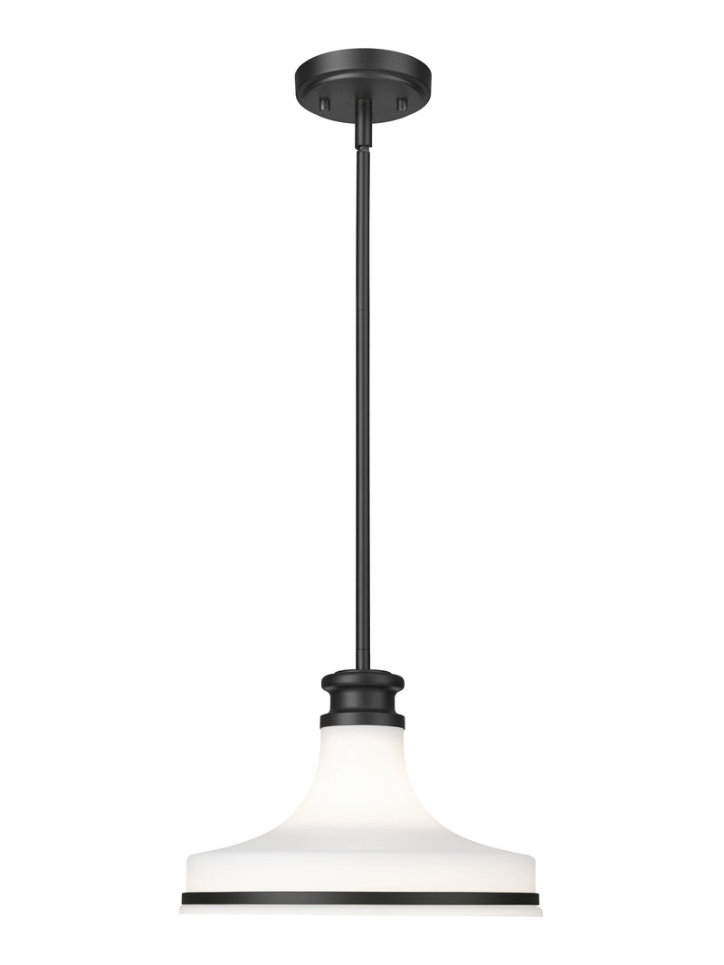 Reznor 1 Light 12" Pendant in Matte Black