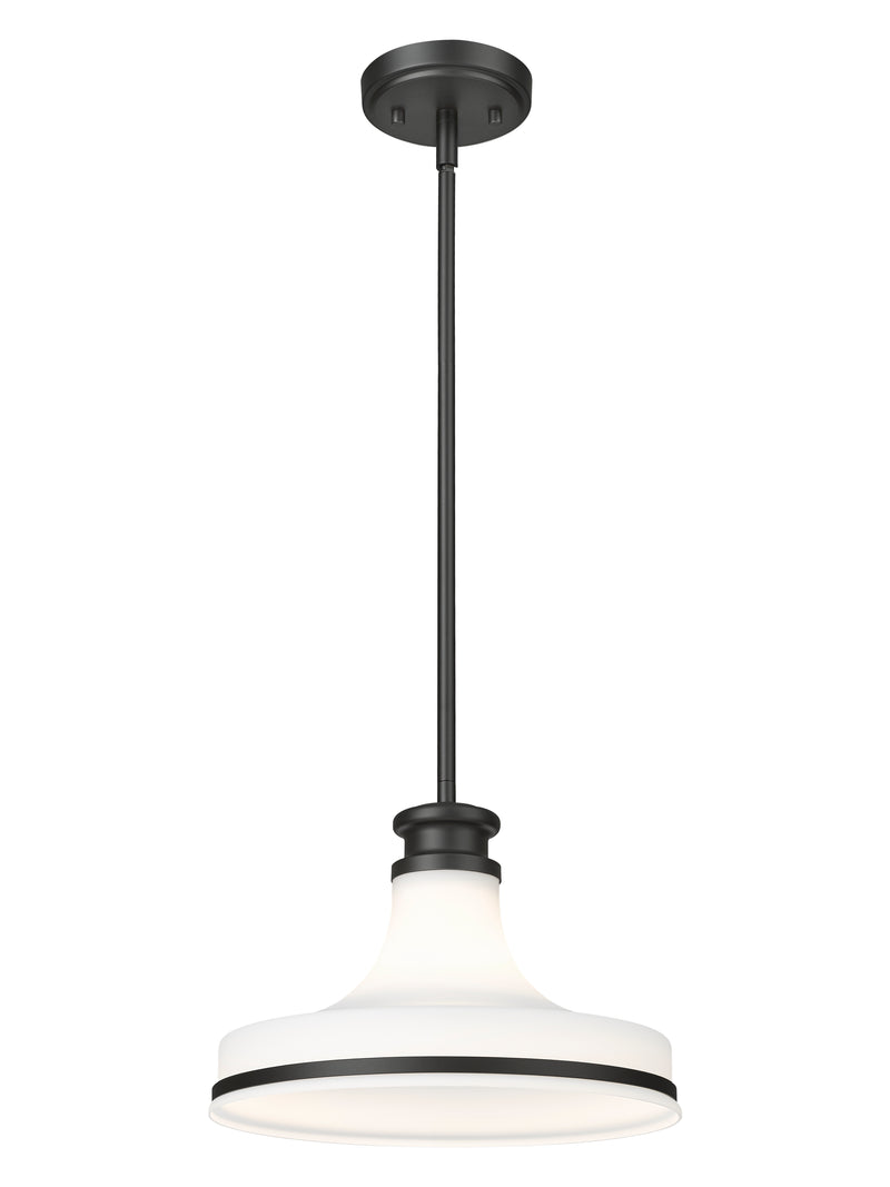 Reznor 1 Light 12" Pendant in Matte Black