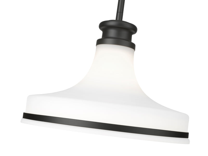 Reznor 1 Light 12" Pendant in Matte Black