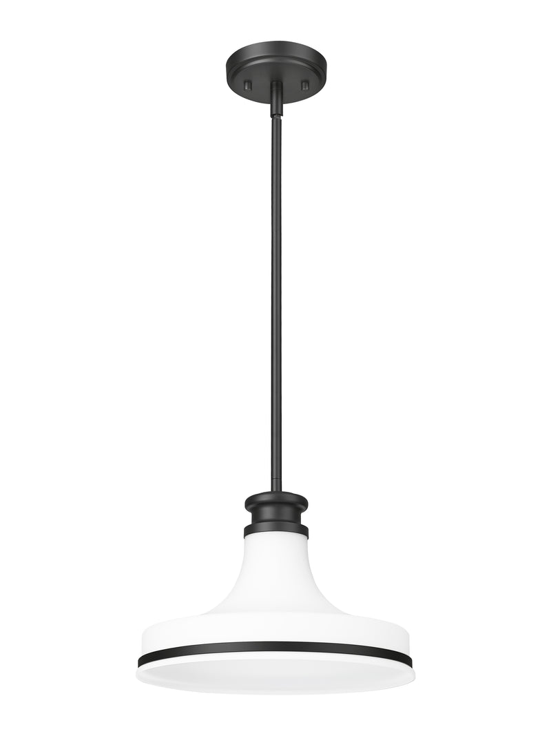 Reznor 1 Light 12" Pendant in Matte Black