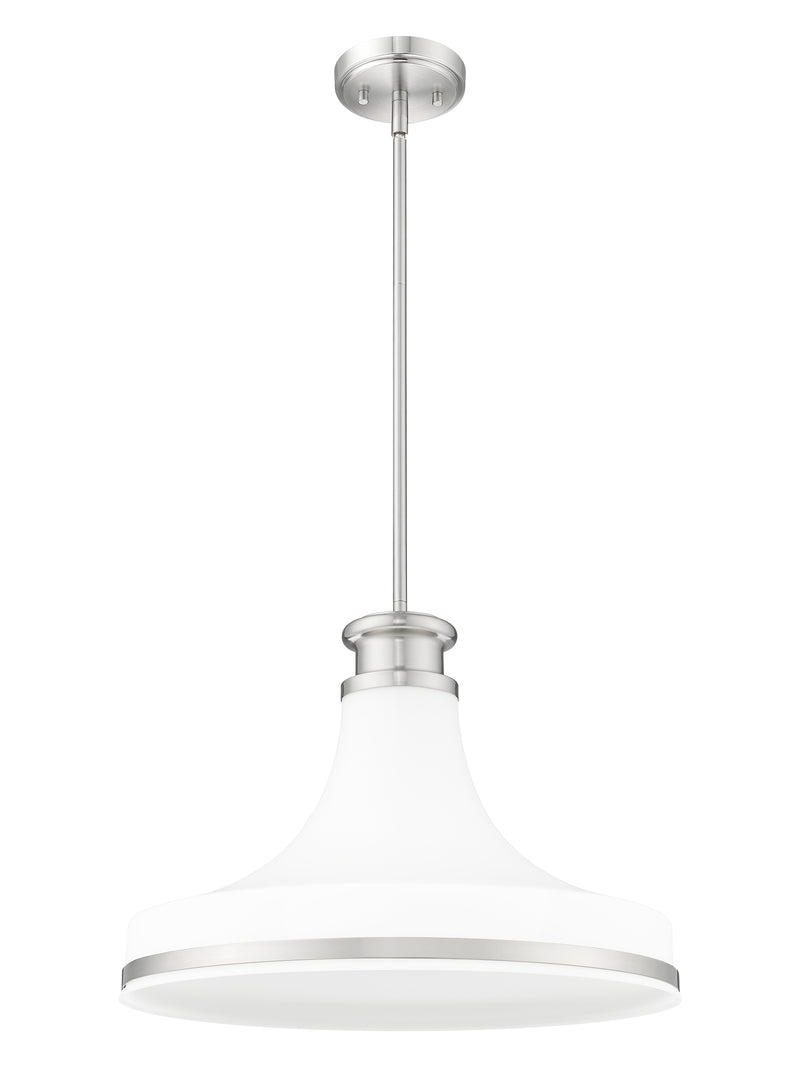 Reznor 1 Light 18" Pendant in Brushed Nickel