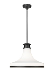 Reznor 1 Light 18" Pendant in Matte Black