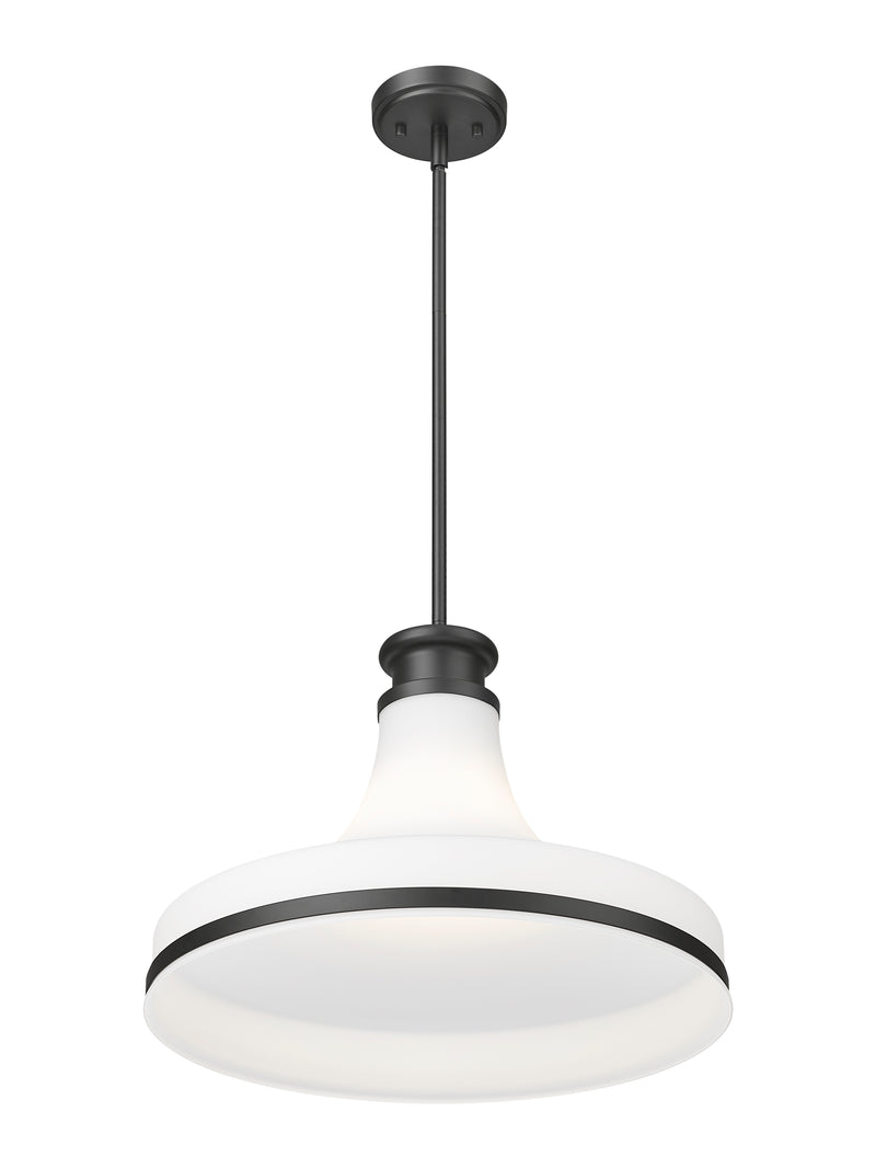 Reznor 1 Light 18" Pendant in Matte Black