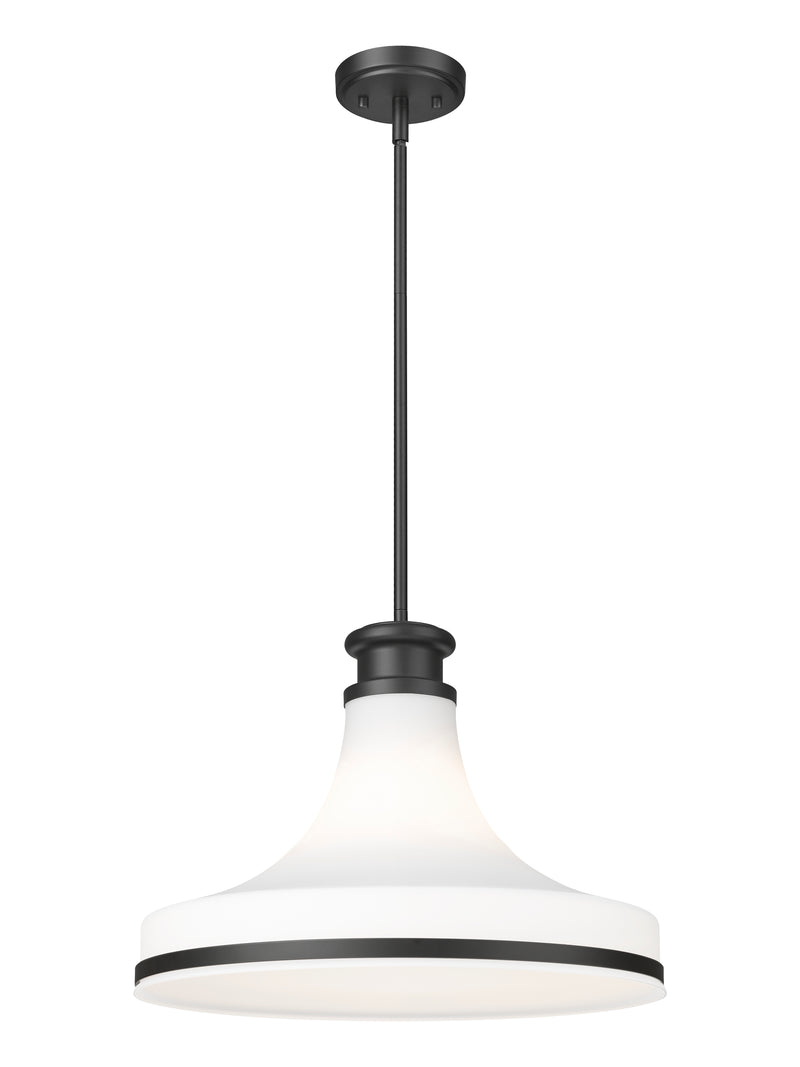 Reznor 1 Light 18" Pendant in Matte Black