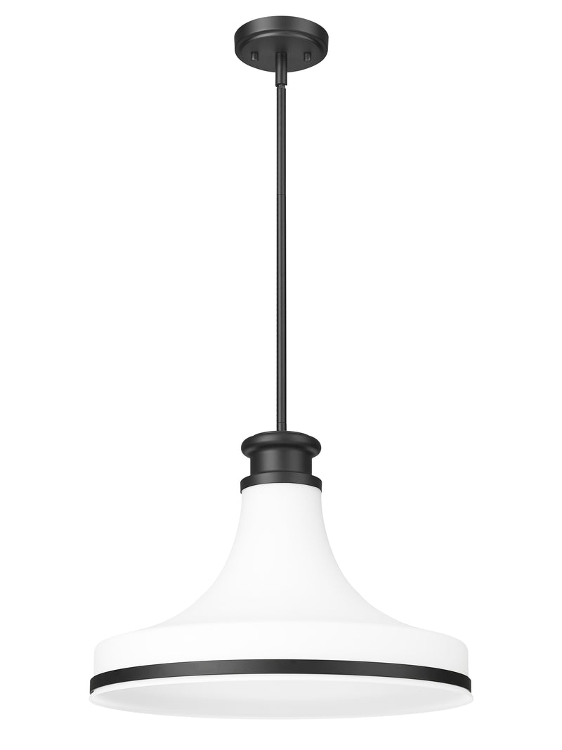 Reznor 1 Light 18" Pendant in Matte Black