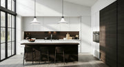 Reznor 1 Light 18" Pendant in Matte Black in a room setting