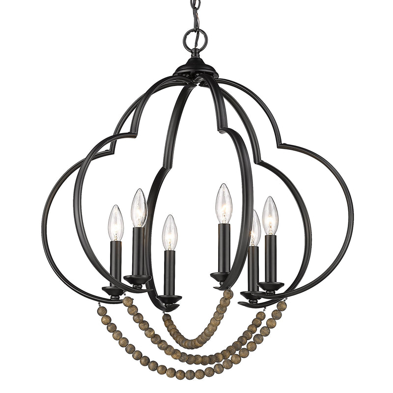 Flori 6-Light Chandelier in Matte Black