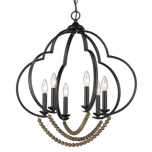 Flori 6-Light Chandelier in Matte Black
