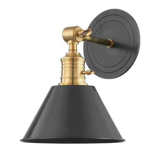 Garden City Metal Shade Wall Sconce in Aged Brass/old Bronze
