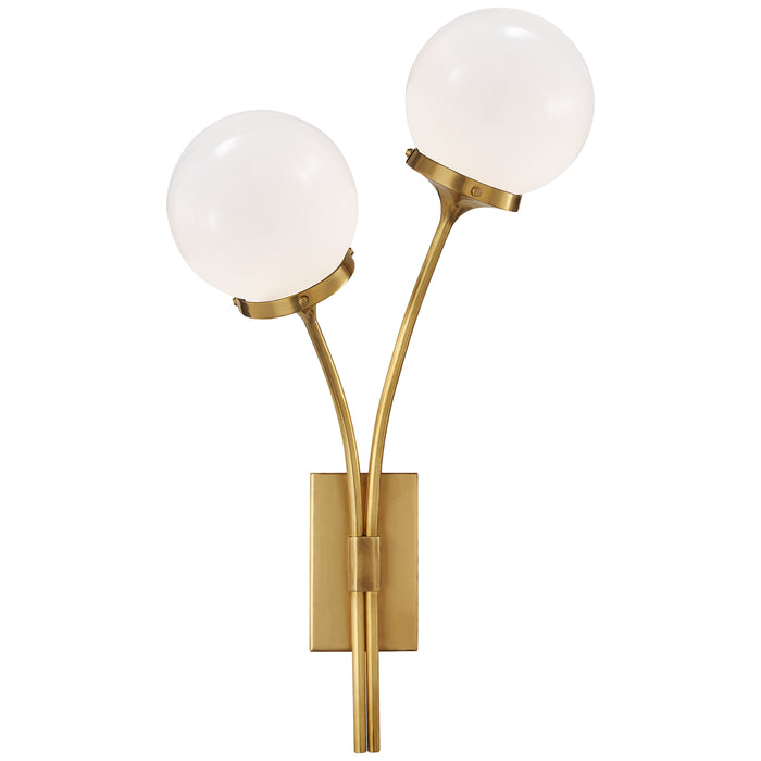 Prescott Two Light Wall Sconce in Soft Brass