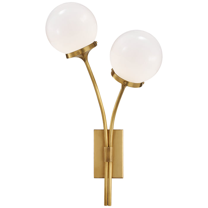 Prescott Two Light Wall Sconce in Soft Brass