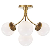 Prescott Medium 4-Light Semi-Flush Mount in Soft Brass