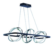 Gyro II 3-Light LED Linear Pendant in Black & Polished Chrome - Lamps Expo