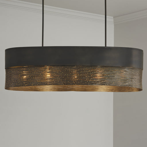 Sana 5-Light Linear Pendant in Grey Iron