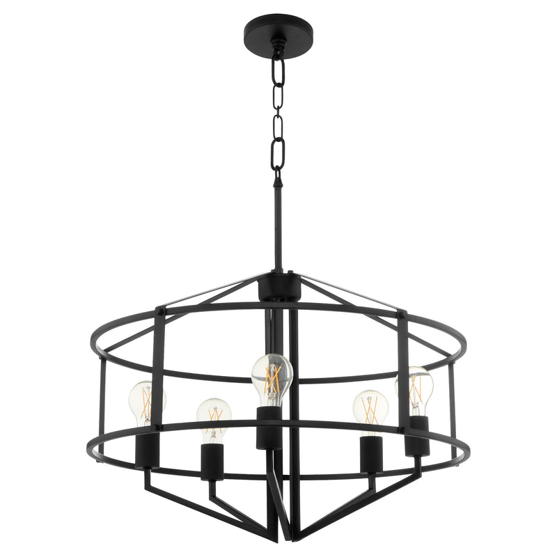 Tobin 24" 5 Light Pendant in Matte Black