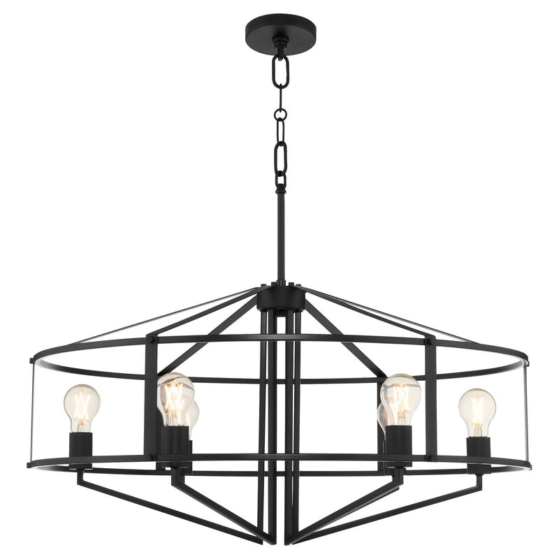 Tobin 32" 6 Light Pendant in Matte Black