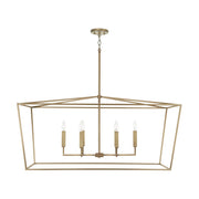 Thea 6-Light Linear Chandelier in Aged Brass