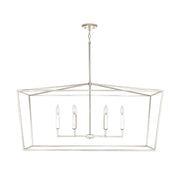 Thea 6-Light Linear Chandelier in Polished Nickel