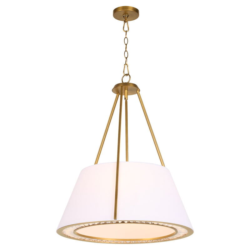Gorham 4 Light Pendant in Brushed Brass