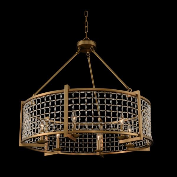 Verona 6-Light Chandelier in Brushed Pearlized Brass