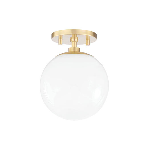 Stella 1 Light Semi Flush in Aged Brass