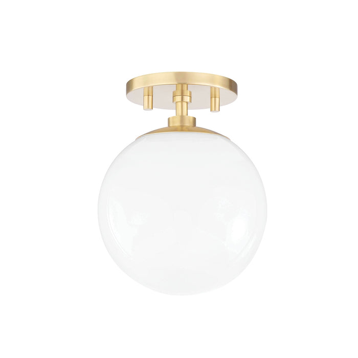 Stella 1 Light Semi Flush in Aged Brass