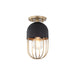 Haley 1 Light Flush Mount in Aged Brass/Black