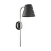Meta 1 Light Wall Sconce With Plug in Polished Nickel/Black