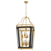 Loire 8 Light Pendant in Matte Black / Brushed Brass