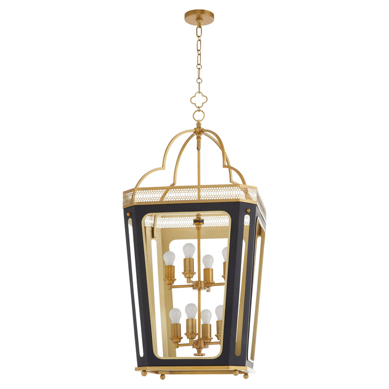 Loire 8 Light Pendant in Matte Black / Brushed Brass