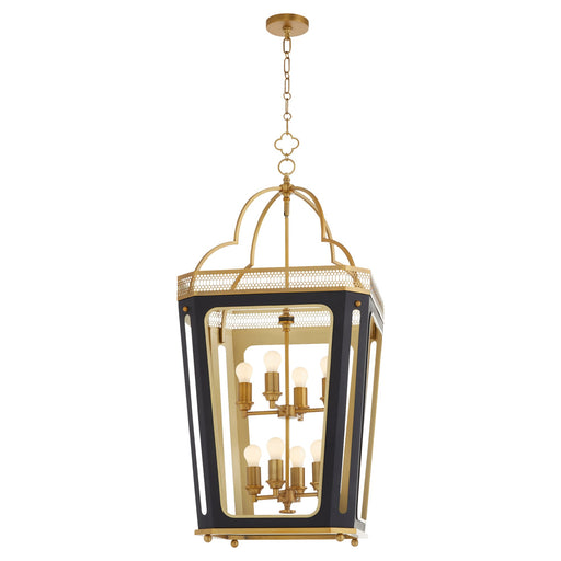 Loire 8 Light Pendant in Matte Black / Brushed Brass