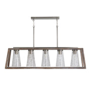 Connor 5-Light Linear Pendant in Black Wash and Matte Nickel