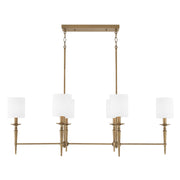Abbie 6-Light Linear Chandelier in Aged Brass
