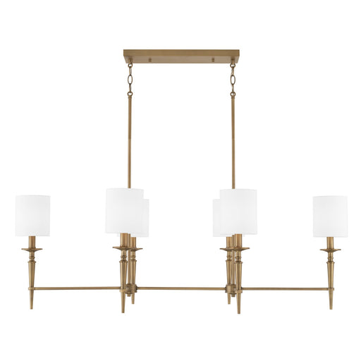 Abbie 6-Light Linear Chandelier in Aged Brass