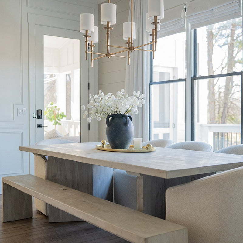 Abbie 6-Light Linear Chandelier in Aged Brass