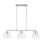 Baker 3-Light Linear Pendant in Brushed Nickel