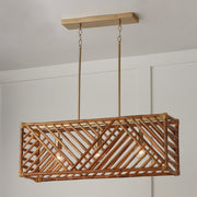 Soleil 3-Light Linear Pendant in Matte Brass