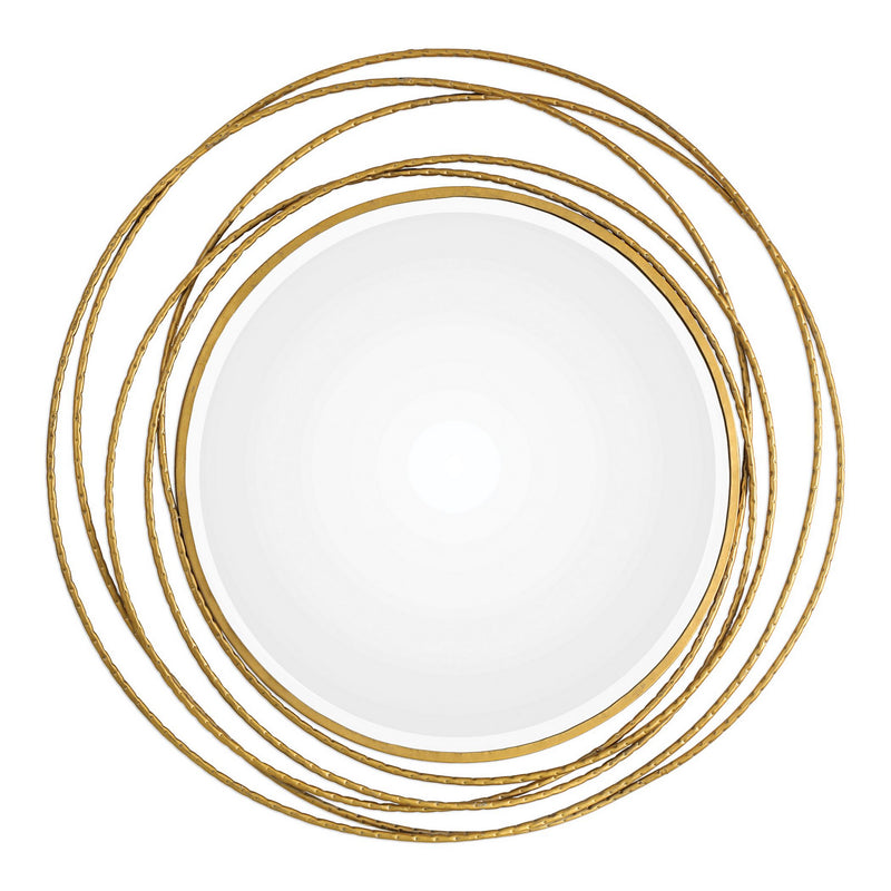 Uttermost's Whirlwind Gold Round Mirror - Lamps Expo