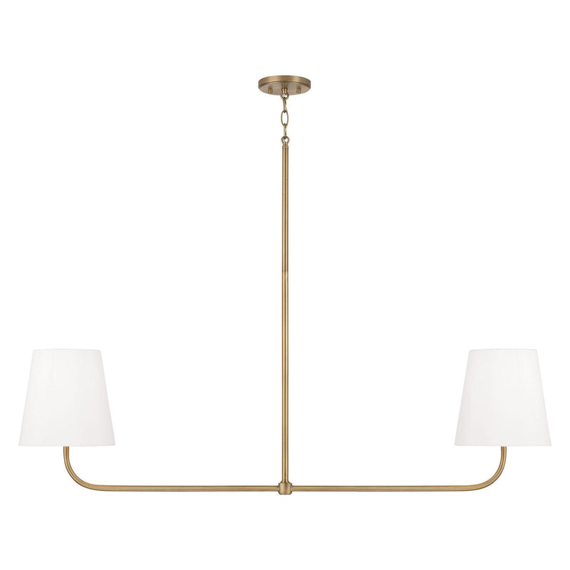 Brody 2-Light Linear Chandelier in Aged Brass