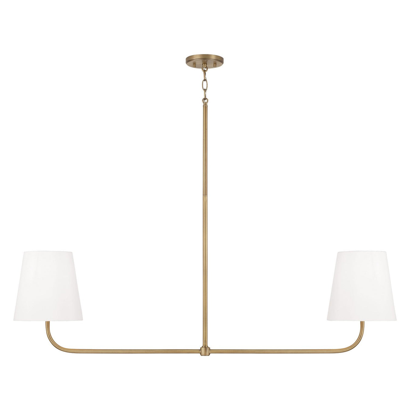 Brody 2-Light Linear Chandelier in Aged Brass