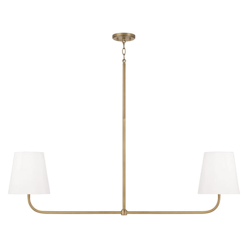Brody 2-Light Linear Chandelier in Aged Brass