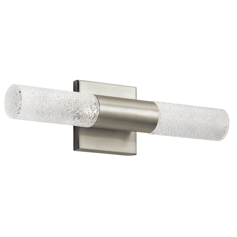 Glacial 2-Light Bath Vanity Light in Brushed Nickel